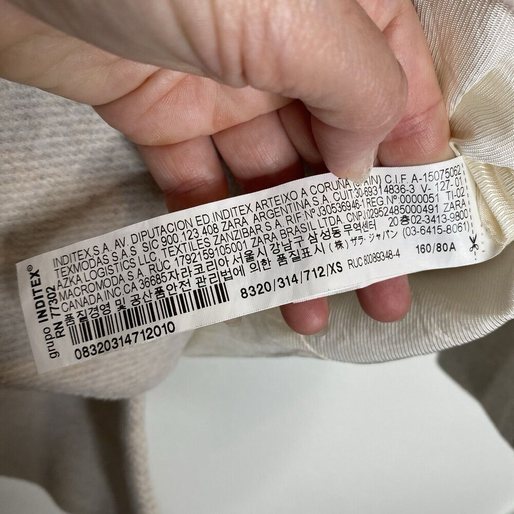 ZARA DOUBLE BREASTED BLAZER SAND Size XS - Picture 3 of 5